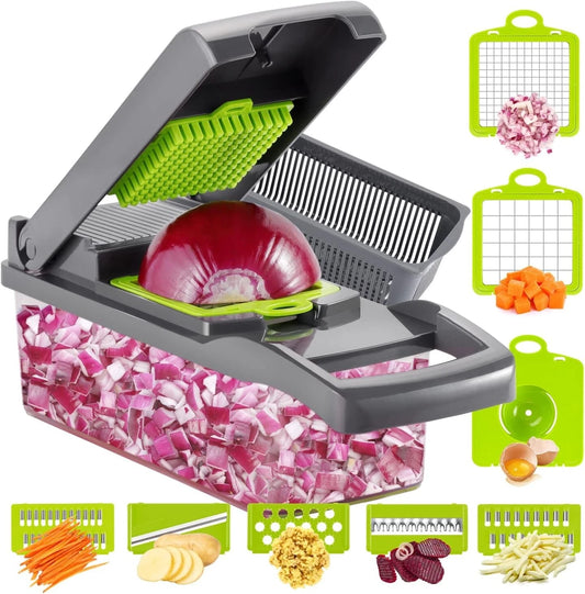14-In-1 Vegetable Fruit Chopper Cutter Food Onion Veggie Dicer Slicer Kitchen