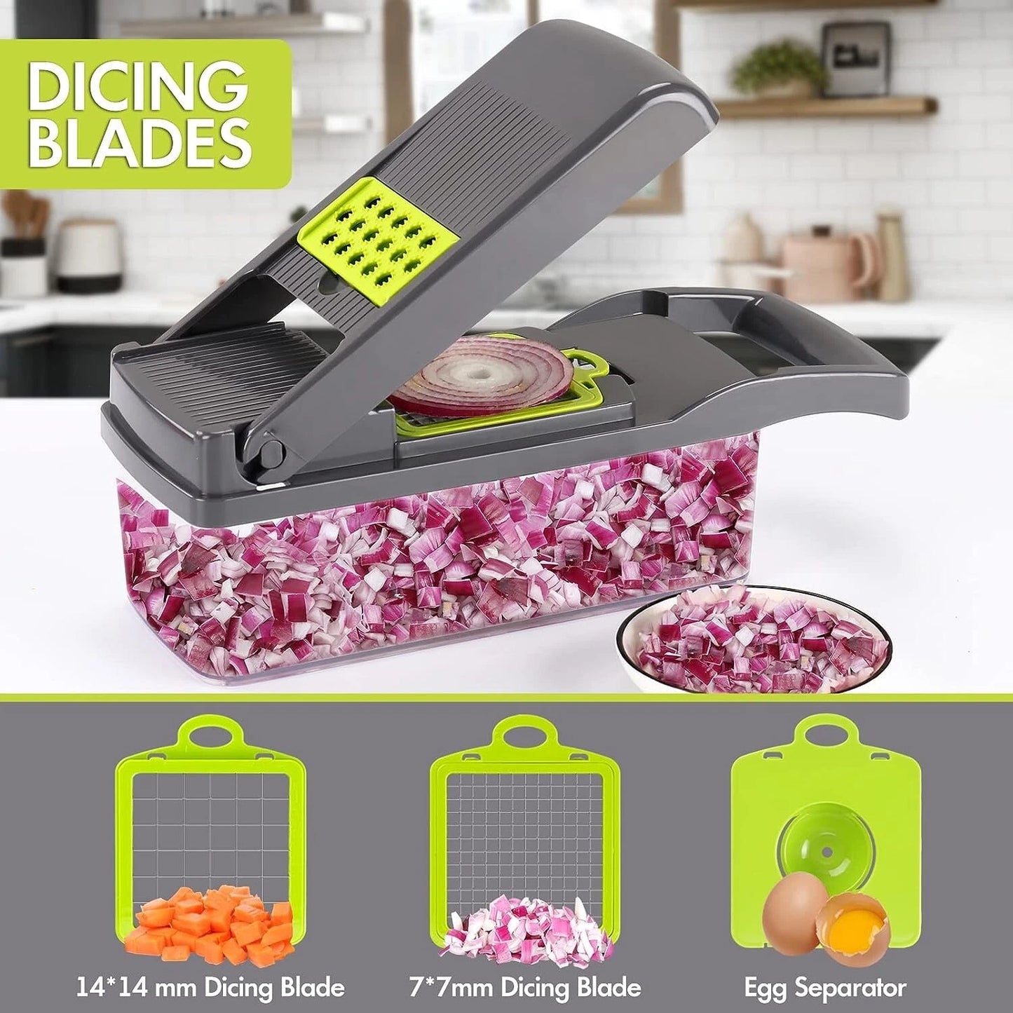 14-In-1 Vegetable Fruit Chopper Cutter Food Onion Veggie Dicer Slicer Kitchen