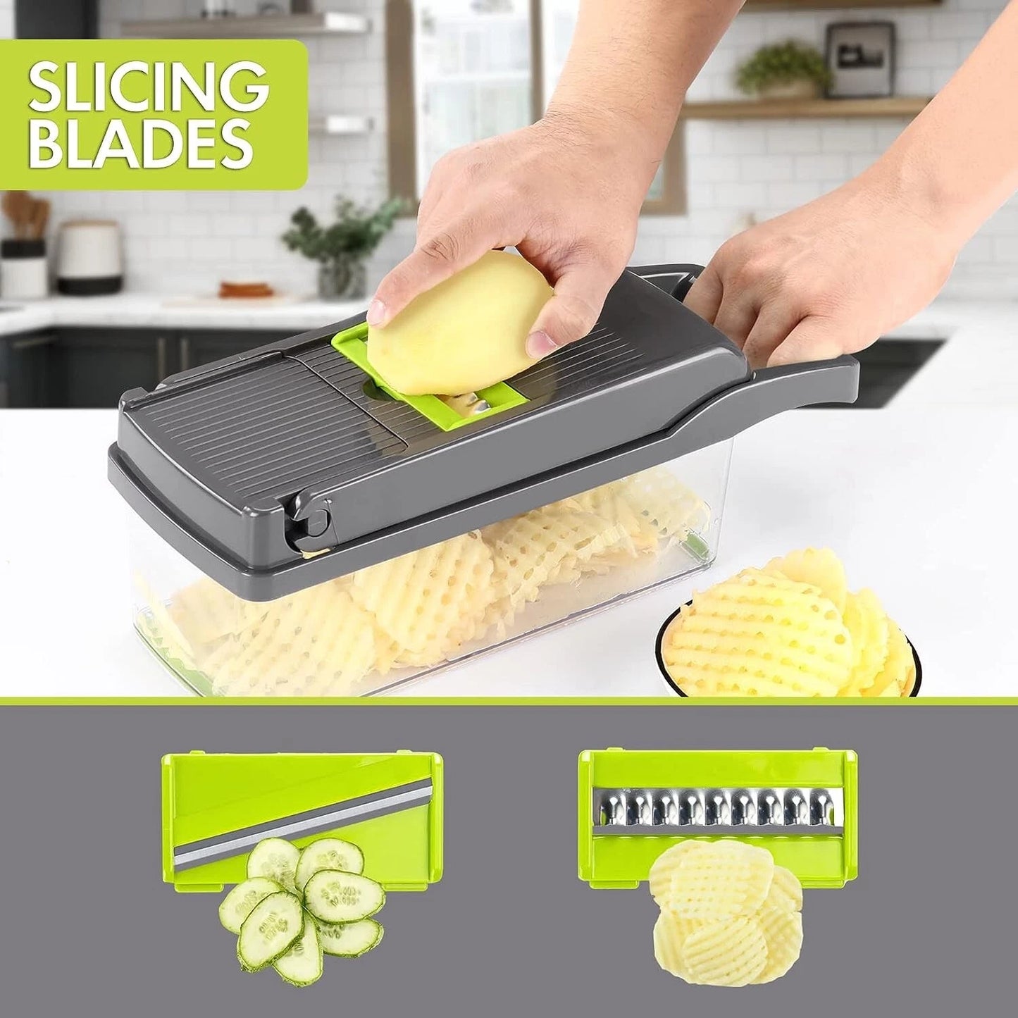 14-In-1 Vegetable Fruit Chopper Cutter Food Onion Veggie Dicer Slicer Kitchen